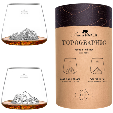 2 Copos Bebidas Destiladas - Everest & Mont Blanc - Alaskan Maker 2 Copos Bebidas Destiladas - Everest & Mont Blanc - Alaskan Maker