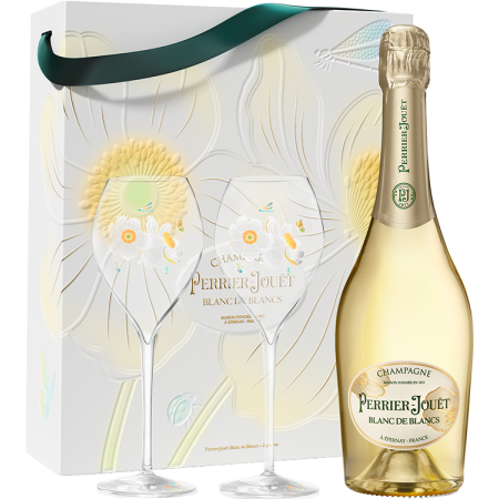 Champagne Perrier Jouët - Blanc de Blancs - Coffret 2 Flutes Champagne Perrier Jouët - Blanc de Blancs - Coffret 2 Flutes