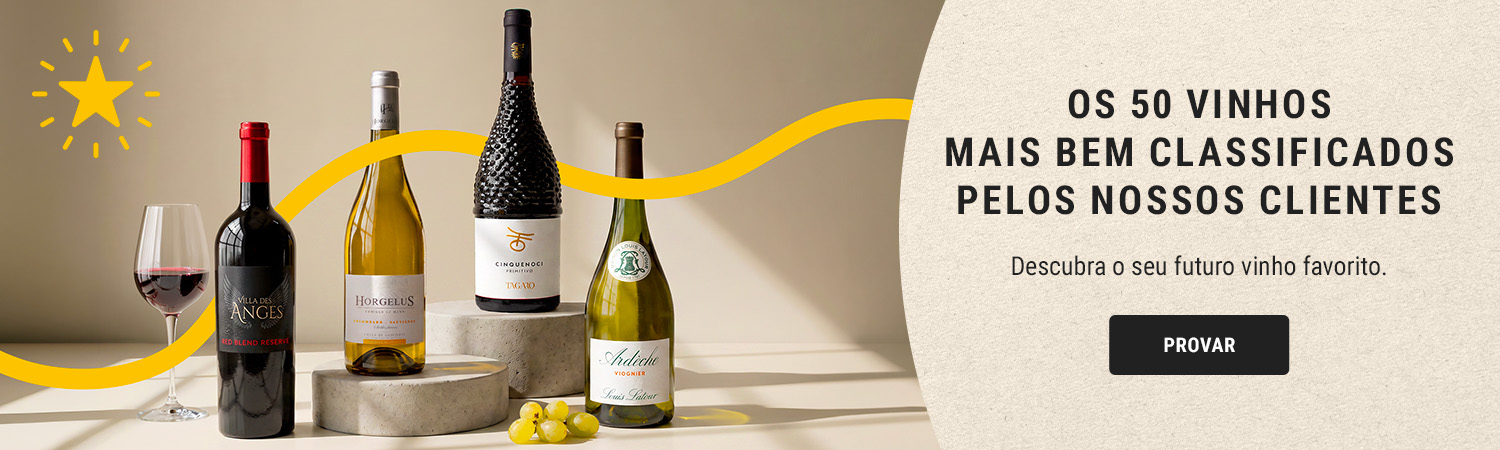 Os 50 vinhos mais bem classificados pelos nossos clientes